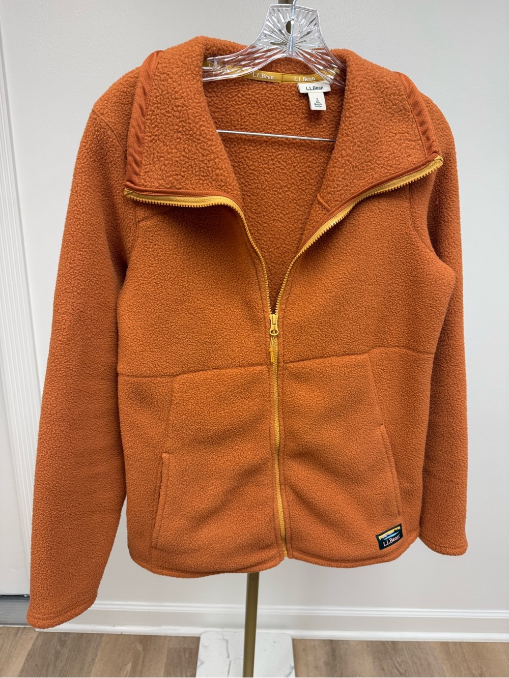 L.L.Bean Orange Fleece Jacket - Size Small